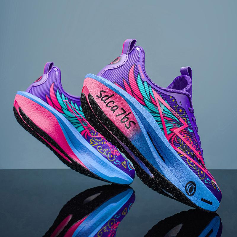 Jogging-Schuhe Laufschuhe Athletisch Belüftet Marathon Mann Rutschfest Sneaker Board Carbon Leicht Damen Gepolstert Luft 38 pink
