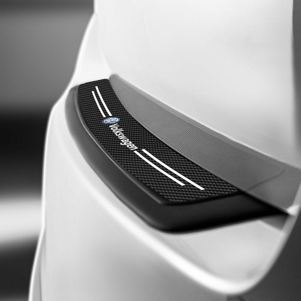 Carbon Fiber Leather Car Door Sill Threshold Protector Stickers For Volkswagen VW Passat b6 Golf 5 7 Santana Polo Rline Magotan Qx0