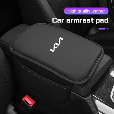 For K3 K5 K8 K9 Sportege Picanto Optima Soul Ceed Cerato Forte Leather Car Armrest Box Mat Cushion Storage Bag Protect Cover