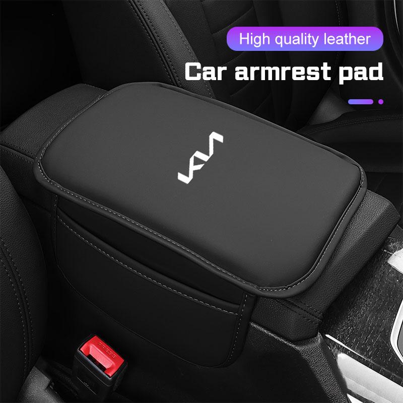 For Kia K3 K5 K8 K9 Sportege Picanto Optima Soul Ceed Cerato Forte Leather Car Armrest Box Mat Cushion Storage Bag Protect Cover