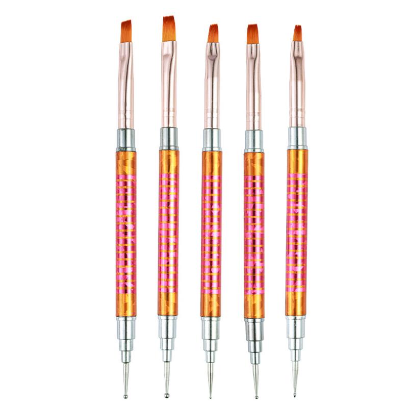 5Pcs Nails Art Dotting Pen Nails Brushes For Nails Art Accessories Tools Kits Nail Supplies For Professionals Manicure Set
