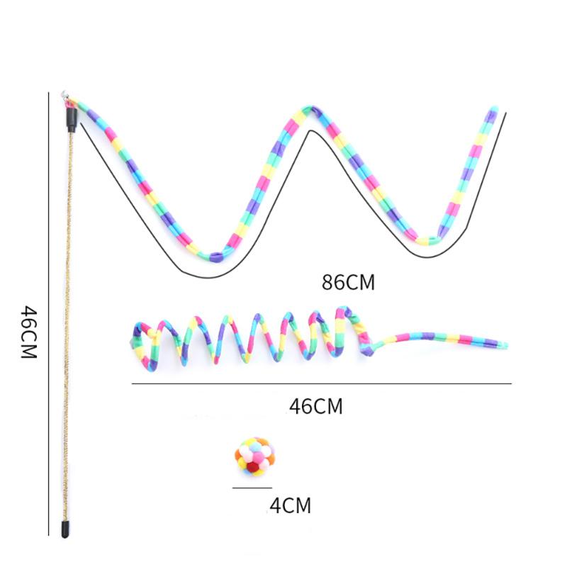 3 Stück Plüsch Katze Teaser Stab Bissfest Lustig Interaktiv Feder Spielzeug Ball Spielstab Haustier
