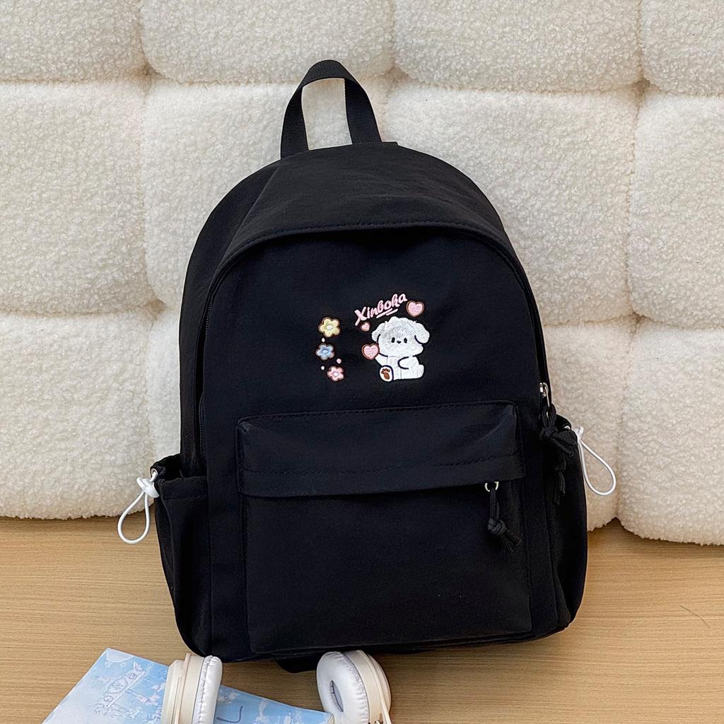 Schoolbag Children's Fun Puppy Embroidery Backpack Niche Student School Bag Large Capacity Campus Class Commuter Daily Versatile Backpack