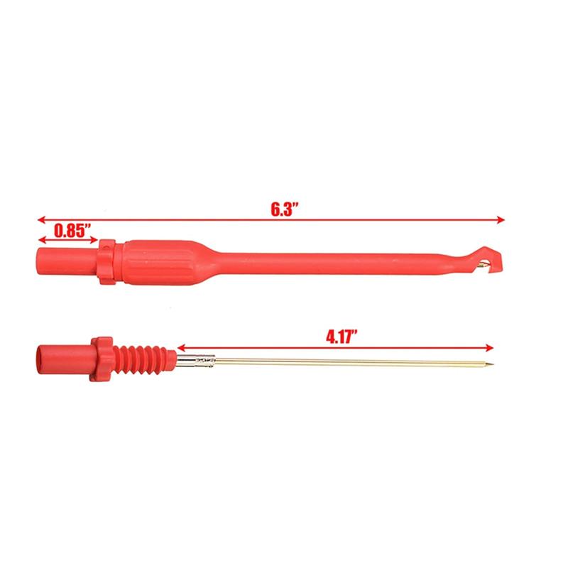 AD23-2Pcs/Set 4Mm Wire Piercing Clip 10A Automotive Test Lead Kit Automotive Wire Piercing Probe Puncture Wireback Probe Pins Ki
