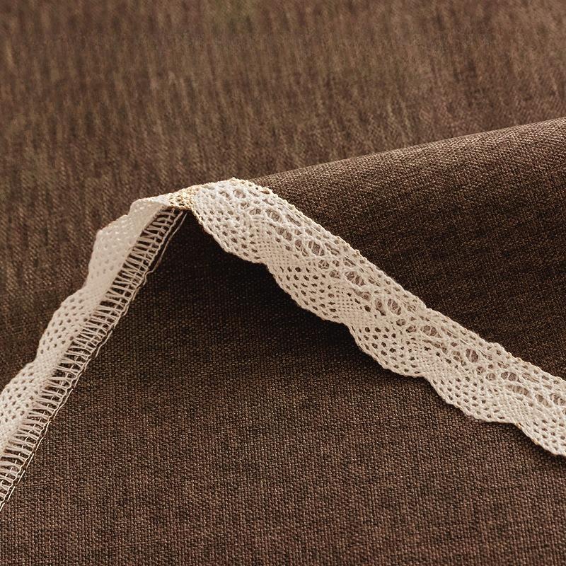 Round Solid Color Dining Table Cloth French Lace Cotton Linen Waterproof and Oil Proof Hotel Restaurant Tablecloth Decoration