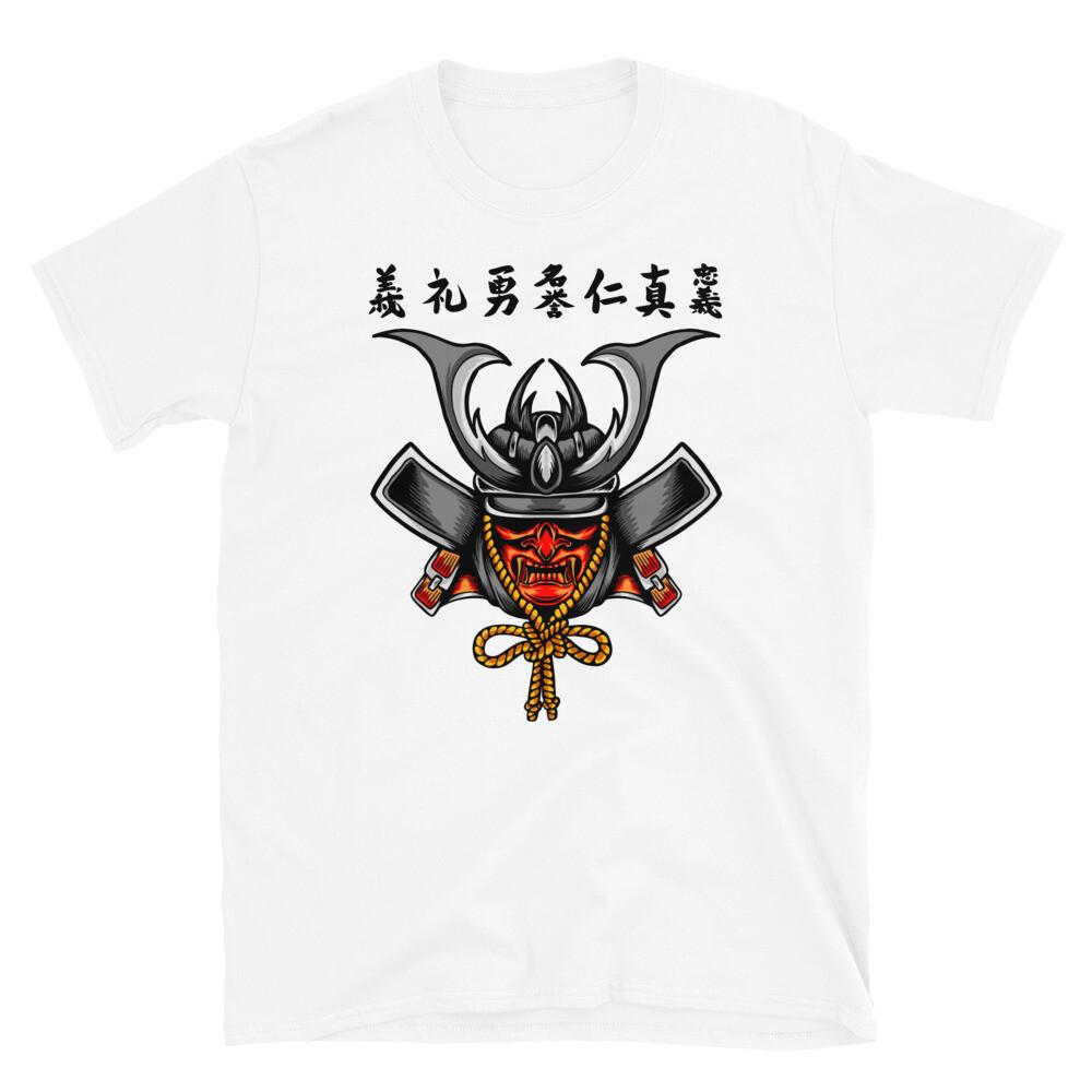 Black Mask Demon Japanese Samurai Retro Bushido Warrior Japan Sword T-Shirt S