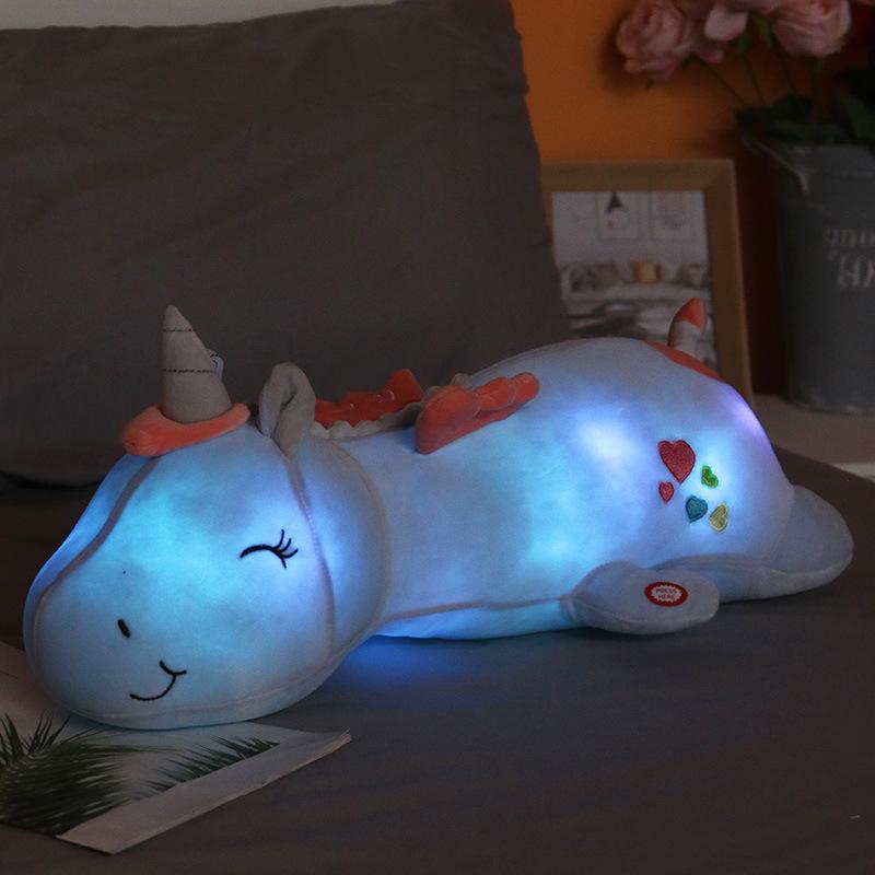 

Glowing Unicorn Plush Cushion Pillow - Sleep Companion Doll 60cm (0.4kg) синий