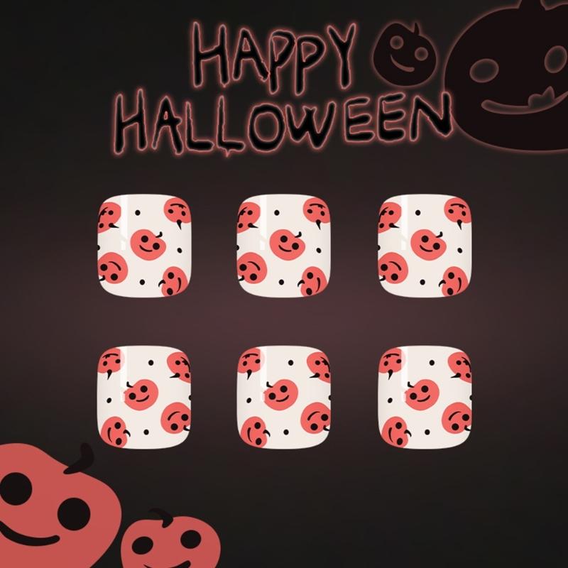 48Pcs Autumns Themed Press On Nail Featuring Elegant Floral Patterns Durability Fake Nail Comfortable For Daily Wear