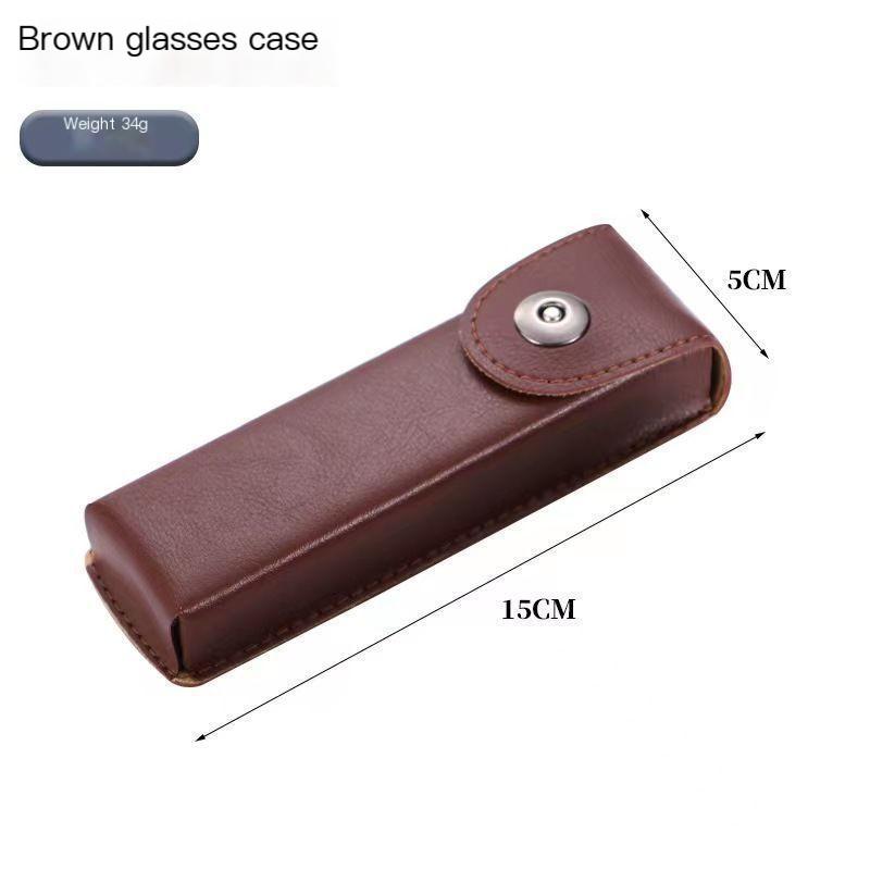 Elegant Classic Leather Presbyopic Glasses Case Outdoor Glasses Secure Storage Compartment
