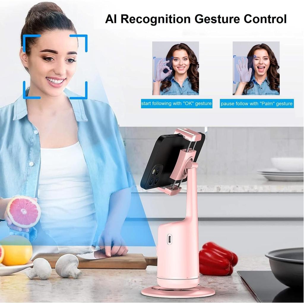 Smart 360°Auto Face Tracking Phone Holder Anti-shake Selfie Stick Gimbal Stabilizer Adjustable Lens Stable Photography Streaming