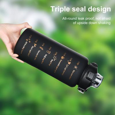 3 Stück Silikon-Trinkflaschen mit Strohhalm, auslaufsicher, BPA-frei, Farbverlaufsdesign, 9/25/64 oz, wiederverwendbare Wasserflasche mit Zeitmarkierungen für Fitnessstudio und Wandern