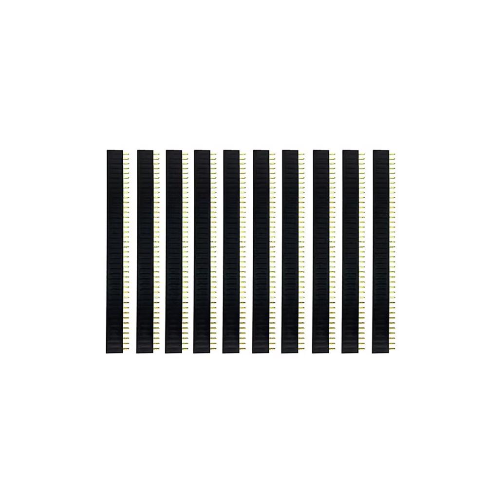 40 Pin 1x40 Single Row Male and Female 2.54 Breakable Pin Header PCB JST Connector Strip for Arduino Black