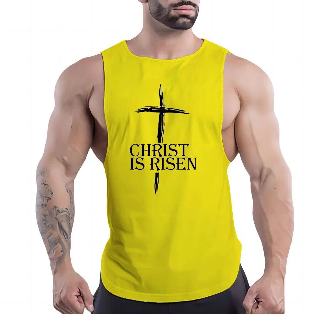 Four Seasons Erwachsene Herren Lässige Sportweste mit Rundhalsausschnitt Kreative Grafiken 2D-Druck Bequemes, atmungsaktives, ärmelloses T-Shirt