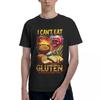 Men's T-Shirt I Can't Eat Gluten It Makes My Tummy Hurt Breakfast Bread T Shirts Hip Hop Summer Tees Funny Casual Cotton Tops