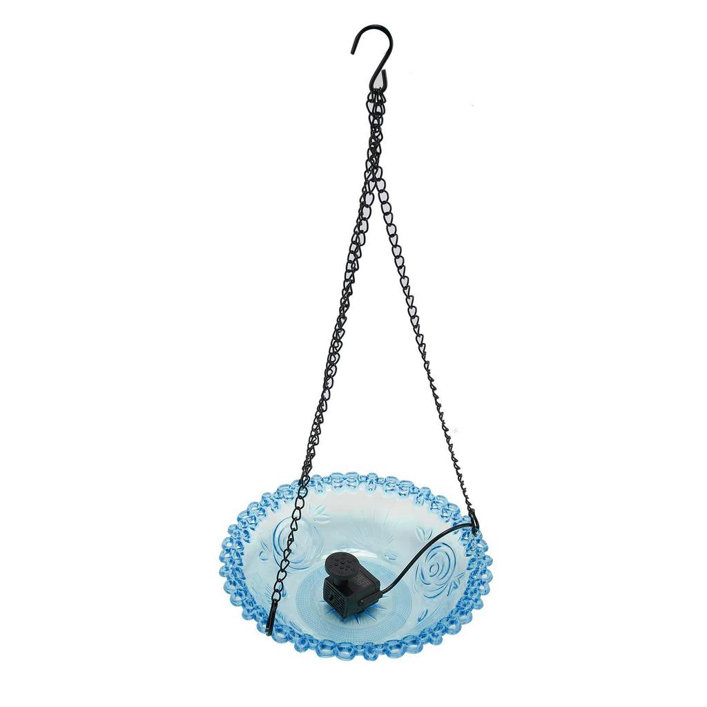 Vogelbad-Brunnen für Außenbereich Kunststoff zum Aufhängen USB-betrieben Kolibri-Futterspender Wasserbrunnen Vogelbad für Gartenhof