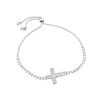 Christian Cross Zircon Pendant Bracelet With Geometric Design For Womens Fashion Accessory