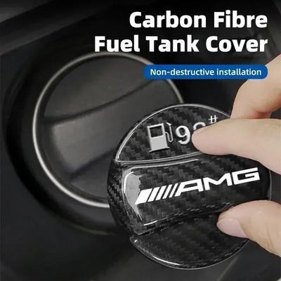 Cache-réservoir de carburant en fibre de carbone véritable Bouchon anti-poussière pour bouchon de remplissage d'huile Pour Mercedes Benz AMG Classe A C E S W201 W210 W108 W204 W205 W203