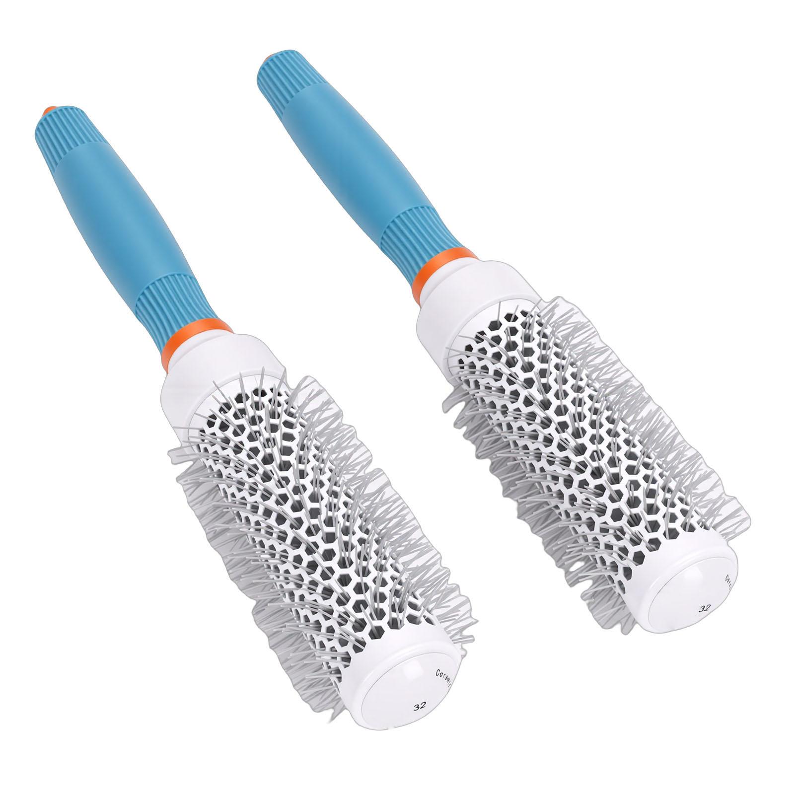 

2pcs Ceramic Round Hair Brush Aluminum Tube Heat Resist Styling Hair Brush with Nylon Teeth 32mm