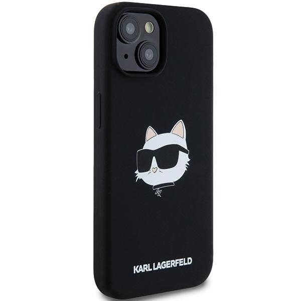 Karl Lagerfeld Klhmp15Sschpplk Iphone 15 / 14 / 13 6.1 Czarny/Black Hardcase Silicone Choupette Head Magsafe