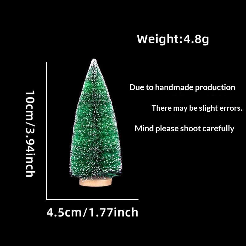 Mini Artificial Christmas Trees With Snow Frosted Finish Wooden Bases For Tabletop Decor Holiday Party Home Diy Crafts