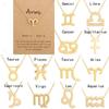 1PC Horoscope Astrology Charm Jewelry Fashion Zodiac Sign Necklace Gold Vintage Letter Symbol For Women Ladies