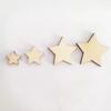 100pcs/lot Unfinished Wooden Stars Ornaments, Assorted Size Cutout Blank Wood Pieces Star for Christmas Wedding Party DIY Crafts