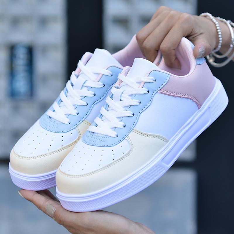 New Leather Sneakers Women's Spring and Autumn Casual Board Shoes Versatile Little White Shoes Waterproof and Breathable Student Running Shoes