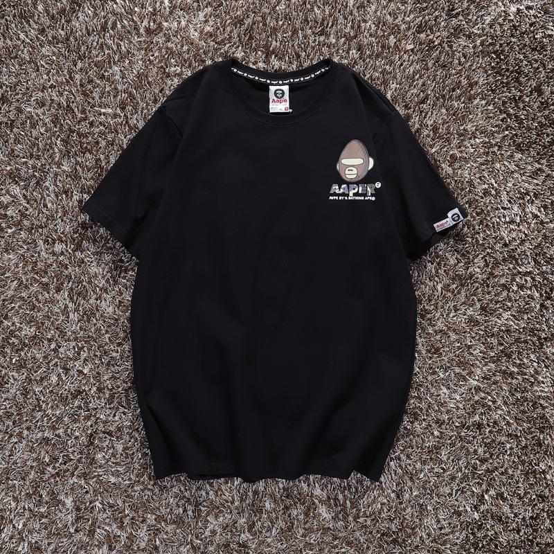 Ape Head Men's & Women's Trendy 2-Piece Set: Loose Fit Five-Point Shorts & Short-Sleeve T-Shirt