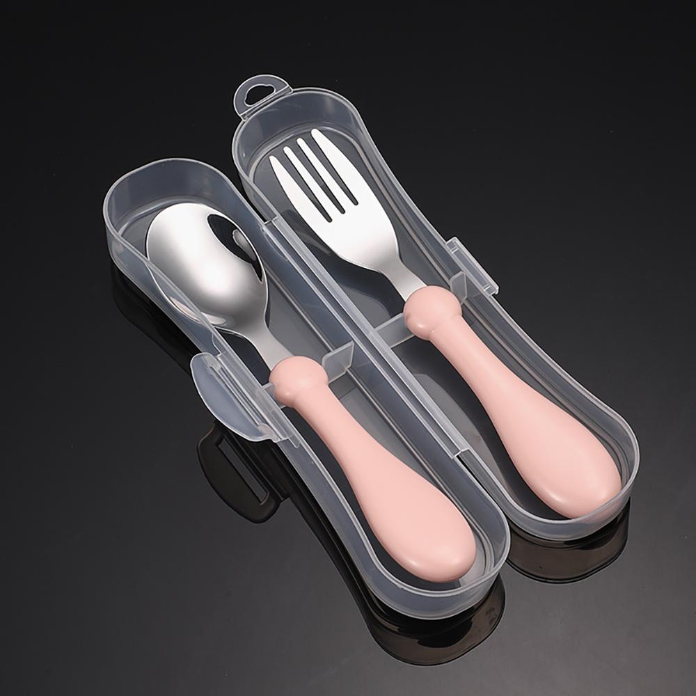 Baby Tegneserie Servises Sett Barn Redskap Rustfritt Stål Småbarn Middagsservise Bestikk Tegneserie Spedbarn Matmating Skje Gaffel