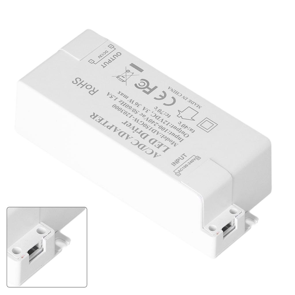 36W LED Driver Input AC100-240V Output DC12V 3A DIY Indoor Lamp Driver Transformer for G4 MR11 MR16