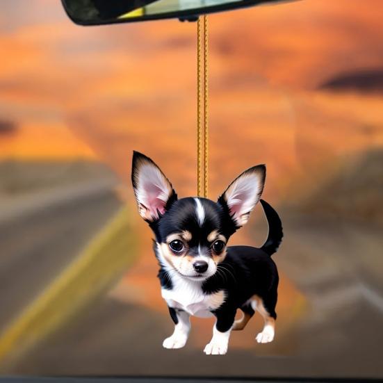 Niedliche Katze Hund Anhänger Auto Rückspiegel Hängende Dekorationen Personalisierter Acryl Charme für Autospiegel Zuhause Festliche Geschenke