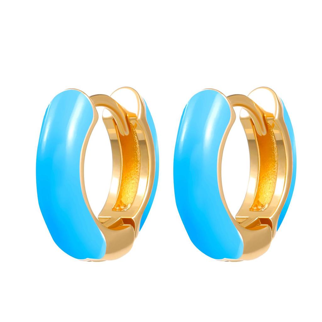 Farbenfrohe geometrische C-förmige Ohrringe: Modisches europäisches und amerikanisches Design für Frauen