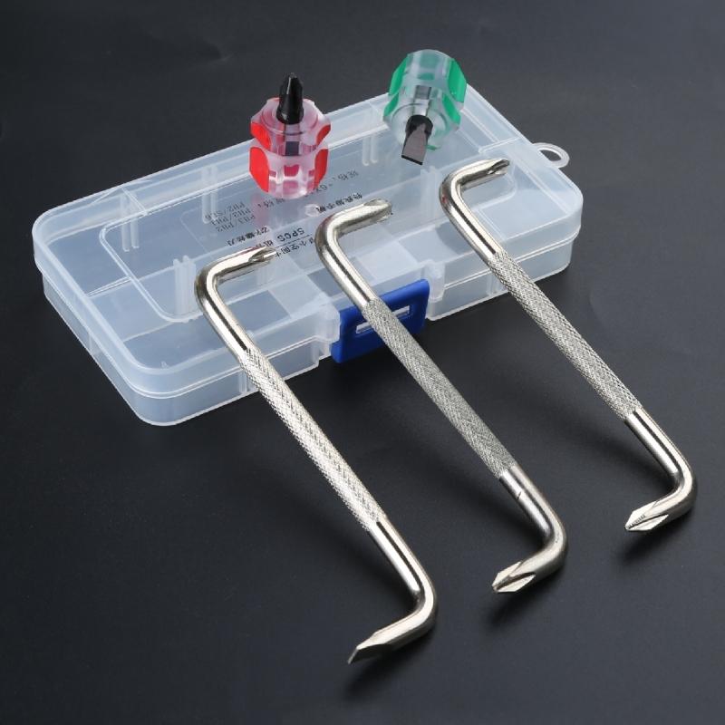 5Pcs Mini Stubby Screwdrivers with ZType Offset Screwdrivers Slotted Cross Double Head Mini Sewing Machine Screwdrivers