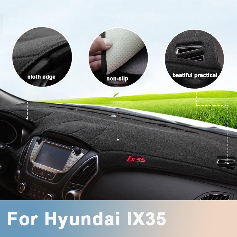Pro Hyundai IX35 2010 2011 2012 2013 2014 2015 Koberečky na palubní desku auta Vyhněte se světlým podložkám Koberce na palubní desku