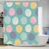 Modern Bathroom Decor Shower Curtain Blue White Yellow Pink Purple Colorful Round Dot Print Waterproof Fabric 72 X 84 Inch Set