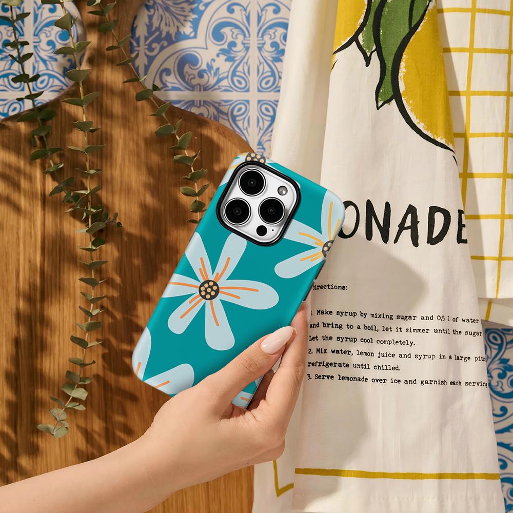 Little Green Flower Phone Case for IPhone 16 15 14 13 12 11 X XS XR XSMAX 7 8 Pro Max Plus Double-layer Back Cover