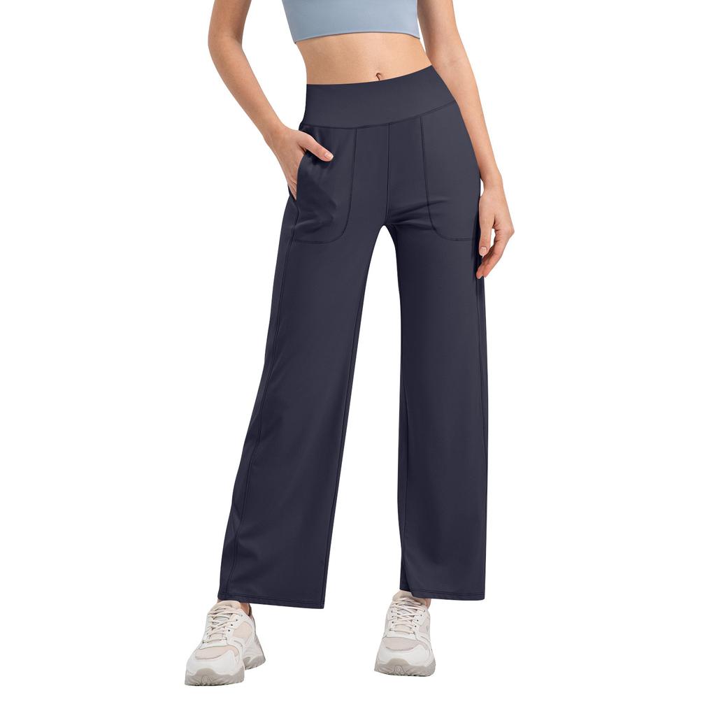Women's High Waist Wide Leg Yoga Pants with Pockets Stretchy Fitness Trousers Bootcut Casual Lounge Bottoms