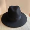 New French Wool Topper Hat with Big Brim Showing Face for Women's Little Bee British Style Versatile Jazz Hat