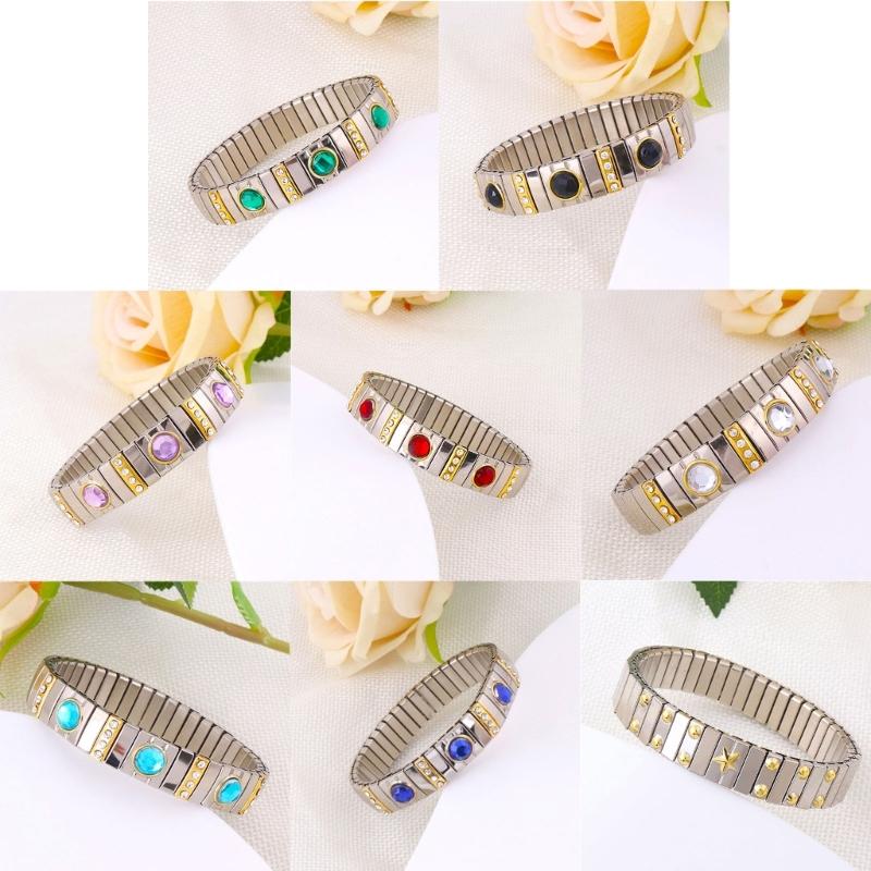 Bohemian Rhinestones Stretch Bracelet Versatile Elastic Rhinestones Wristband Ornament Sophisticated Bracelet Accessory