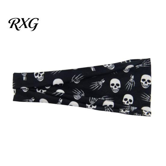 Skull Pumpkin Headband Halloween Headbands for Women, Cute Ghost Bat Cat Skeleton Wide Hair Bands, For Running Breathable Stretchy Non-Slip Headbands,