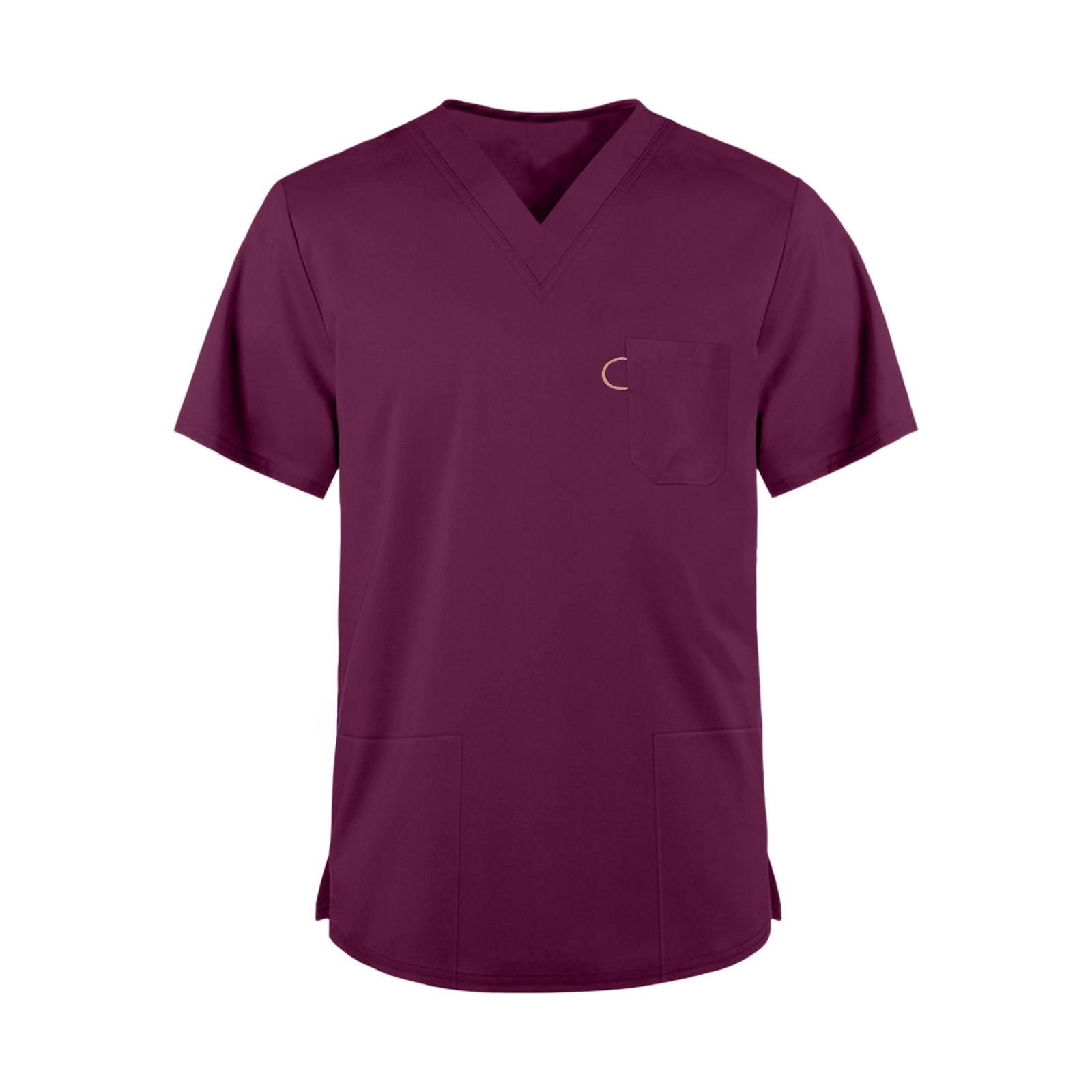 

Модная мужская рабочая форма с V-образным вырезом и коротким рукавом, Цветной верх, Форма XXL