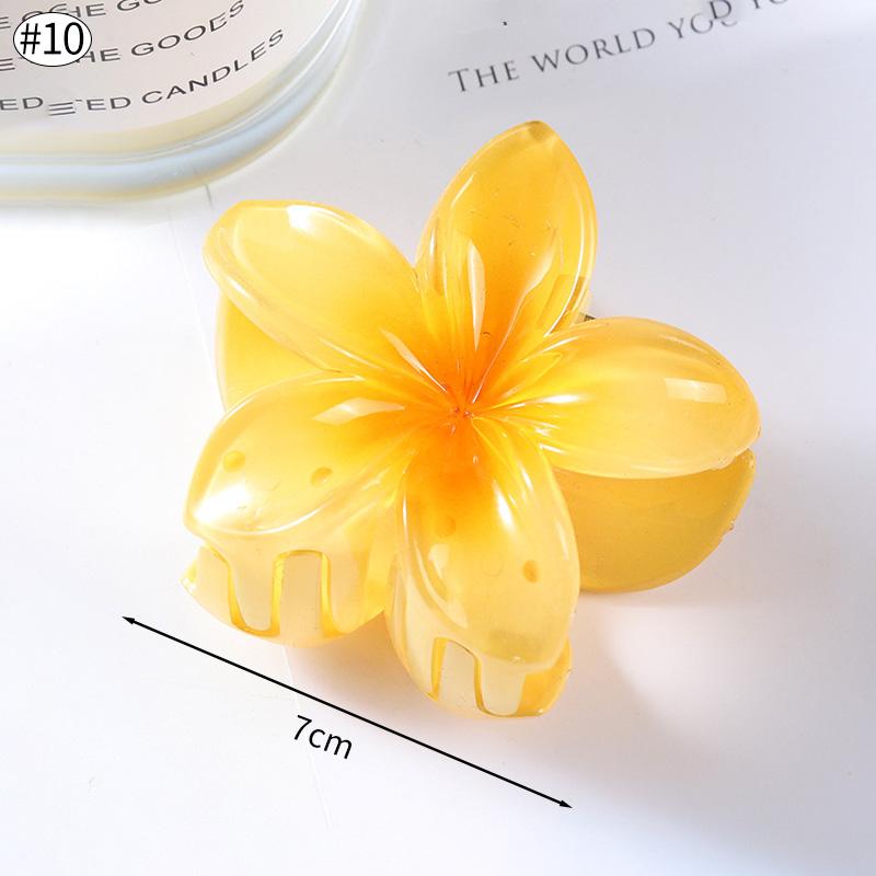 Gradient Transparent Large Flower Hair Clip Sweet Hair Claws for Women Resin Crab Clamp Barrettes Headwear Accessories