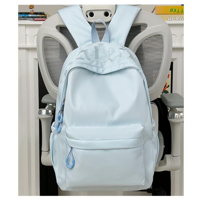 High-value letter embroidered schoolbag women's new large-capacity lightweight backpack student simple versatile backpack
