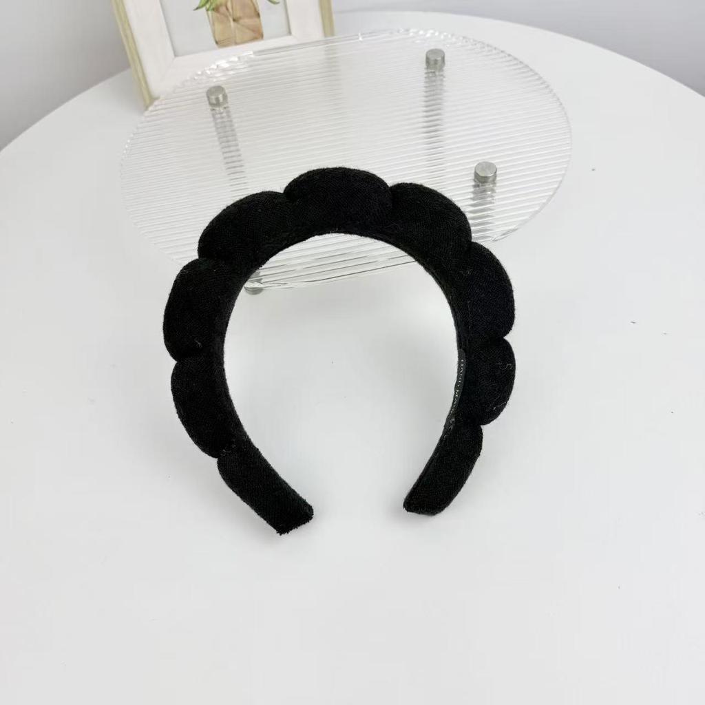 Women's Cute Blue Cloud Headband - Wide, High Skull Top for Face Washing