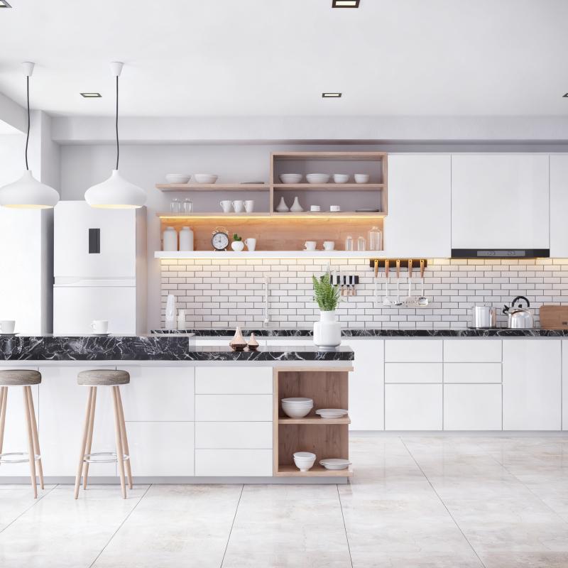 Conjunto Completo de Armarios de Cocina Personalizados Resistente al Agua Ecológico Moderno Diseño de Fábrica Enfocado Soluciones de Almacenamiento Personalizadas Armarios