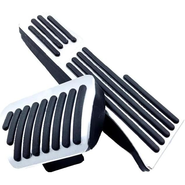 Unifizz Car Brake and Gas Accelerator Pedal Covers Kit Anti Slip No Drilling Aluminum Alloy Foot Pedal Pads for BMW X3 X4 X5 X6 X7