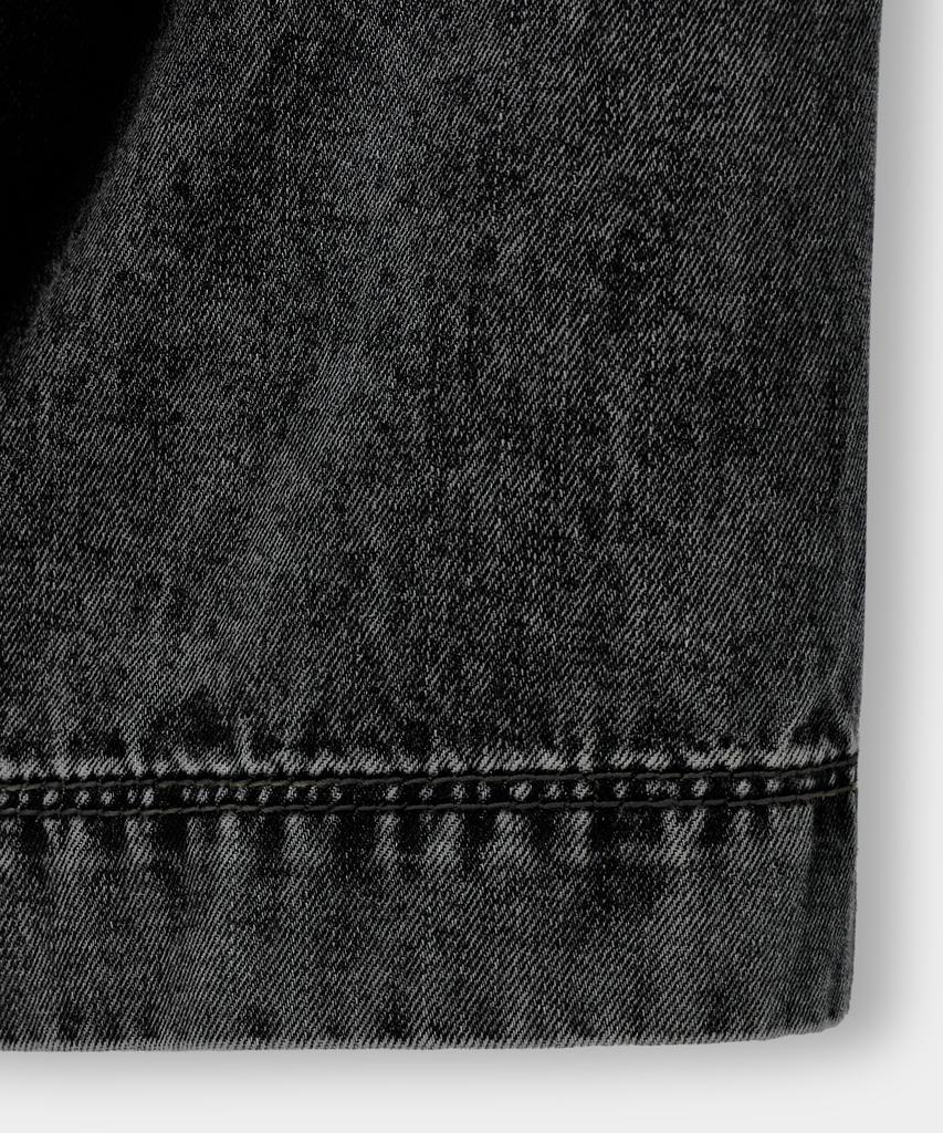 Dimiteulibeullaeg Fade-Washed Denim Trucker Half Shirt_Vintage Black