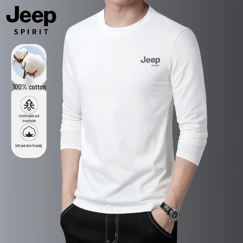 JEEP SPIRIT Men s Autumn Pure Cotton Round Neck Printed Long Sleeve T-Shirt 3XL