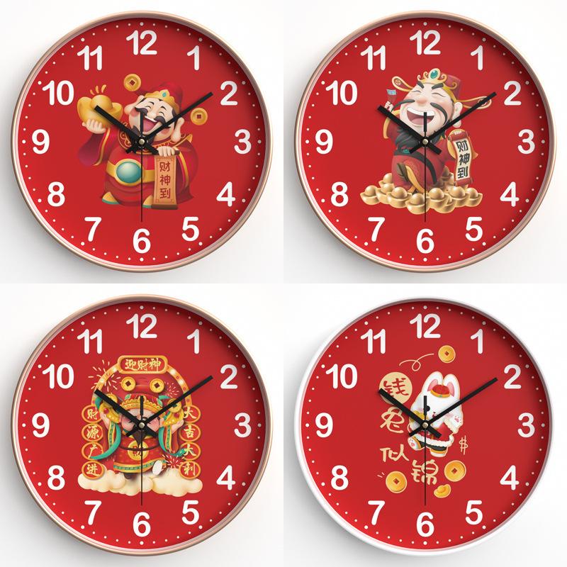Wall Clock New Chinese Style Wall Clock Living Room Fashion Home Clock Bedroom Ultra-quiet Quartz Clock 8 Inches 20CM