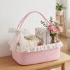 Handheld Storage Basket Woven Picnic Fruit Organizer Household Baby Gift Basket  For Home Decor
